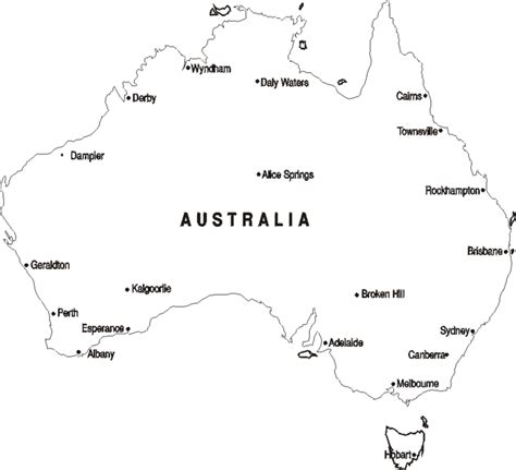 Australia Printable Map 3X5 / Australia Map - Blank - Full Page ...