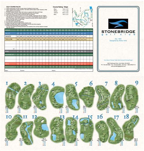 Golf Course Information - Stonebridge Golf Club Ann Arbor