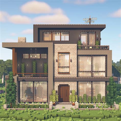 Made a very large modern house. Build inspired by "frostbuilds_" from ...