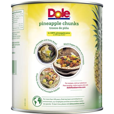 Dole Pineapple Chunks in 100% Pineapple Juice, 106 oz Can - Walmart.com