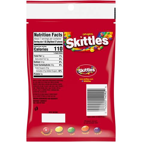 Skittles Nutrition Facts Label