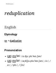 Understanding Reduplication in English Linguistics: Definition | Course ...