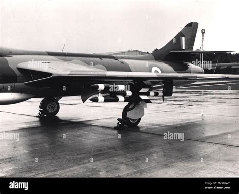 Fairey Fireflash air-to-air missile under the wing of Hawker Hunter 4 ...