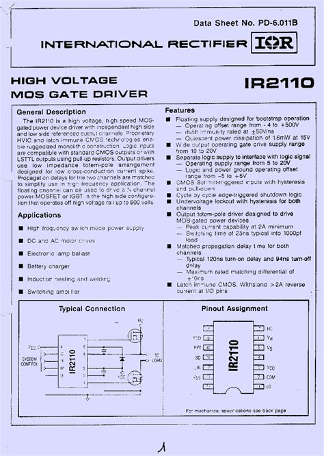 IR2110_4628187.PDF Datasheet Download --- IC-ON-LINE