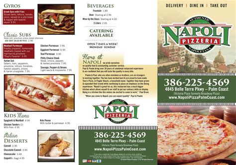 Napoli Pizza Menu - Online Menu Of Napoli Pizza Restaurant Carlisle ...