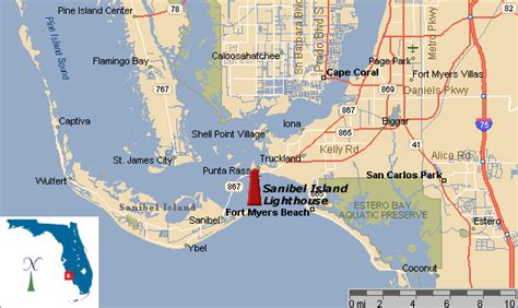 Map of the Sanibel Island Lighthouse @ Florida OCHP