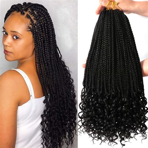 Buy 7 Packs 18 Inch Bohemian Goddess Box Braids Crochet Hair for Black ...