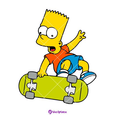 Free Bart Simpson Skateboard SVG - Vectplace