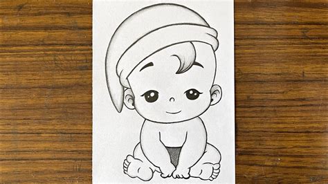 How to draw cute baby boy || Easy and simple pencil drawings for ...