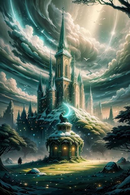 Premium AI Image | There is a cartoon anime fantasy fairytale castle in ...