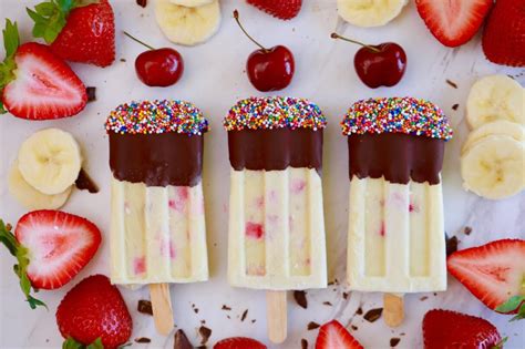 Banana Split Popsicles - Gemma’s Bigger Bolder Baking