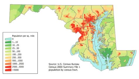 Maryland Population Map • Mapsof.net