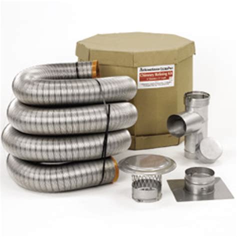 Homesaver UltraPro Stainless Steel Chimney Flue Liner Kit with Tee - 8"