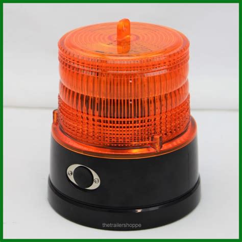 Battery Operated Amber LED Strobe Light Magnetic Mount - The Trailer Shoppe