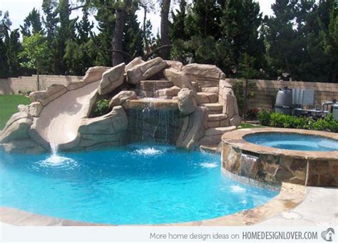 Swimming pool designs with slides - Hawk Haven