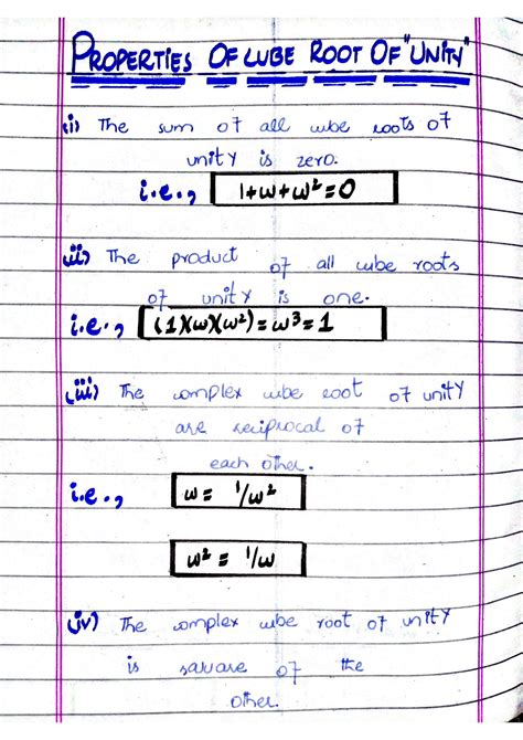 SOLUTION: Properties of cube roots of unity practice questions - Studypool