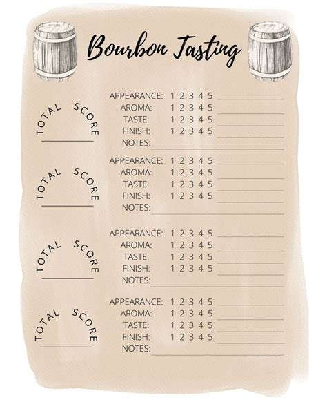 FREE Bourbon Tasting Printable | Bourbon tasting, Whiskey tasting party ...