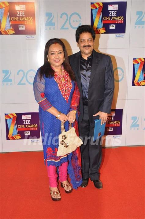 Singer Udit Narayan with wife Deepa Narayan at Zee Cine Awards 2013 at ...