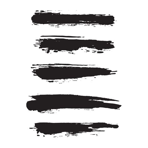 Hand drawn abstract black paint brush strokes collection 12953503 ...