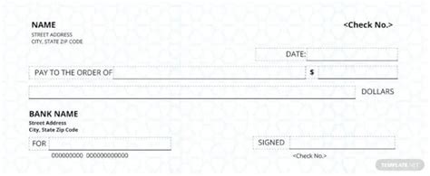 Blank Cashiers Check Template