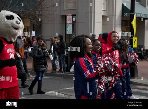 Washington Wizards Cheerleaders and Washington Mystics mascot in ...