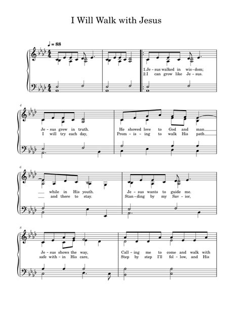 I Will Walk with Jesus Sheet music for Piano (Solo) | Musescore.com