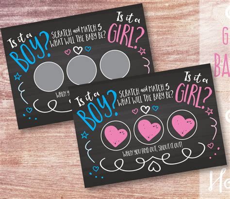 10 Gender Reveal Scratch off Card Game