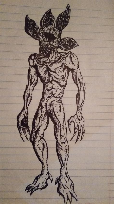 Tried drawing a demogorgon : r/drawing