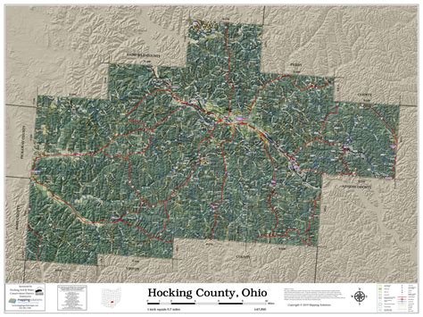 Hocking County Ohio 2019 Aerial Wall Map | Mapping Solutions