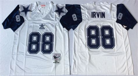 Men's Dallas Cowboys #88 Michael Irvin Authentic White Throwback NFL ...