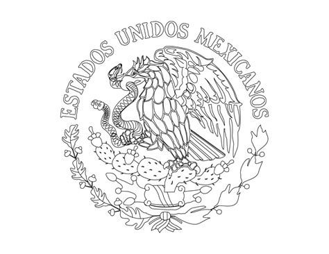 Escudo-nacional-mexicano-para-imprimir-y-colorear-01 | Imágenes Totales