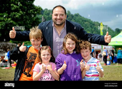 Wynne Evans ("Go Compare") with young fans at the 2012 Llangollen ...