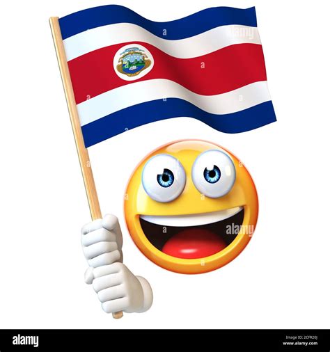 Emoji con bandera de Costa Rica, emoticono ondeando bandera nacional de ...