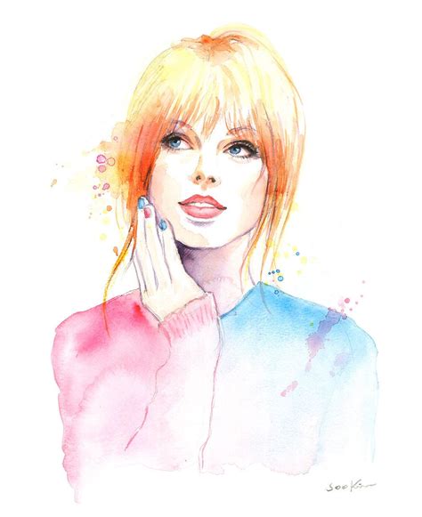 Taylor Swift Lover Watercolor Print - Watercolor fashion illust ...