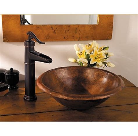 SimplyCopper 15" Round Vanity Vessel Copper Sink by SimplyCopper