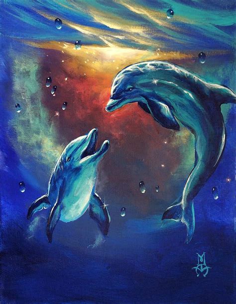 Happy Dolphins by Marco Aguilar in 2022 | Dolphin art, Dolphin painting ...