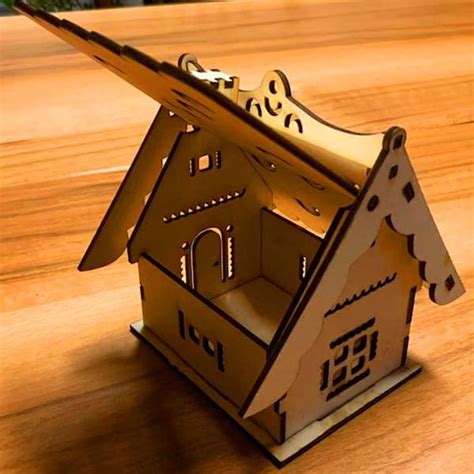 Laser Cut Wooden Mini House Model Jewelry Box House Design Vector File ...