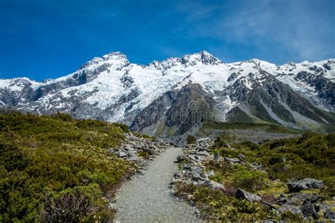 Beautiful View and Glacier in Mount Cook National Park. Stock Photo ...