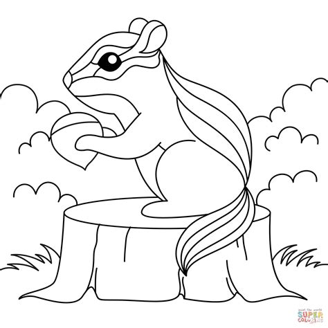 Chipmunk coloring page | Free Printable Coloring Pages