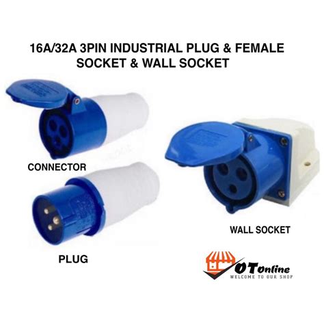 CEE 240V 16A&32A 3 Pin Industrial Site Plug And Sockets 3 Ways Male ...