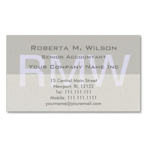 Elegant Gray Monogram Custom Colors Accountant CPA Business Card ...