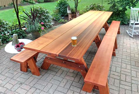 Large Wooden Picnic Table, Custom Wood Picnic Table Kit