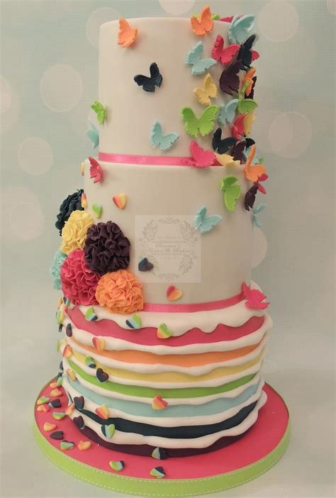 Rainbow Stripes - Decorated Cake by Shereen - CakesDecor