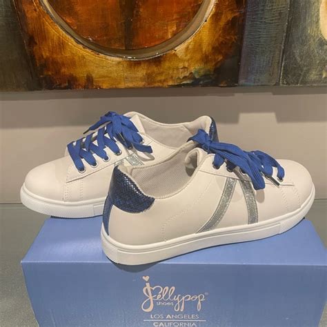 Jellypop | Shoes | Jellypop Victory White Blue Lace Sneakers Brand New ...