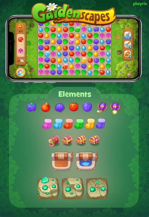 Gardenscapes/ Match-3 Elements and Backgrounds/, Ksenia Sharavina on ...