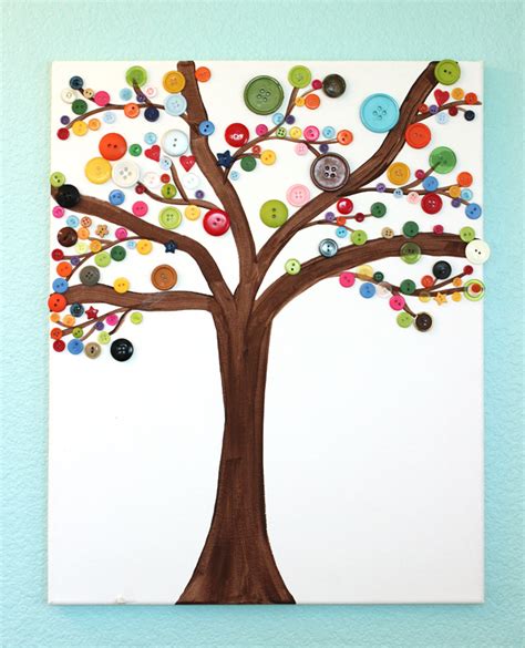 Button Art Kids Craft: How to Make a Button Art Tree