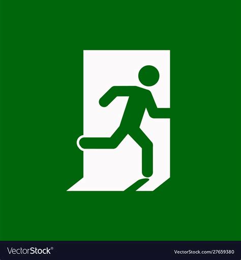 Emergency exit right escape route signs Royalty Free Vector