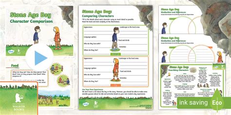 FREE! - Stone Age Boy Characters Activity Pack | Twinkl Resources