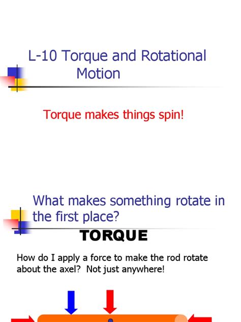 torque .ppt | Torque | Rotation Around A Fixed Axis