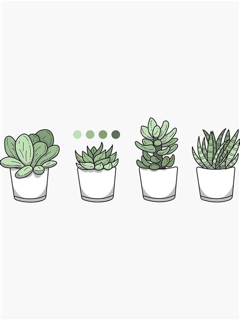 "Tiny Potted Succulents and Gradient" Sticker for Sale by BountifulBean ...